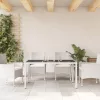 Fehér polyrattan üveglapos kerti asztal 150 x 90 x 75 cm