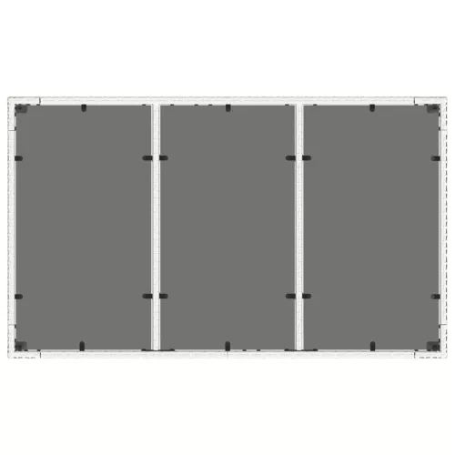 Fehér polyrattan üveglapos kerti asztal 150 x 90 x 75 cm