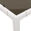 Fehér polyrattan üveglapos kerti asztal 150 x 90 x 75 cm