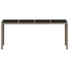 Világosszürke polyrattan üveglapos kerti asztal 190x90x75 cm