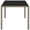 Világosszürke polyrattan üveglapos kerti asztal 190x90x75 cm