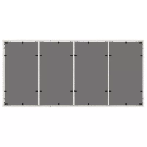 Fehér polyrattan üveglapos kerti asztal 190 x 90 x 75 cm