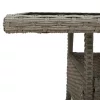 Világosszürke polyrattan üveglapos kerti asztal 80 x 80 x 75 cm