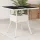 Fehér polyrattan üveglapos kerti asztal 80 x 80 x 75 cm