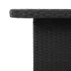 Fekete polyrattan és akácfa kerti asztal 80 x 80 x 71 cm