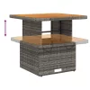 Szürke polyrattan és akácfa kerti asztal 80 x 80 x 71 cm