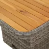 Szürke polyrattan és akácfa kerti asztal 80 x 80 x 71 cm