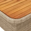 Bézs polyrattan és akácfa kerti asztal 80 x 80 x 71 cm