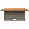Szürke polyrattan és akácfa kerti asztal 110 x 110 x 71 cm