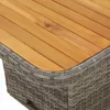 Szürke polyrattan és akácfa kerti asztal 110 x 110 x 71 cm