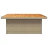 Bézs polyrattan és akácfa kerti asztal 110 x 110 x 71 cm