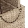 Bézs polyrattan és akácfa kerti asztal 110 x 110 x 71 cm