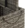 Szürke polyrattan és akácfa kerti asztal 90 x 55 x 71 cm