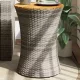 Szürke polyrattan kerti dob alakú kisasztal