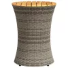 Szürke polyrattan kerti dob alakú kisasztal