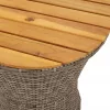 Szürke polyrattan kerti dob alakú kisasztal