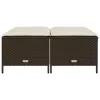 4 db barna polyrattan szék párnákkal