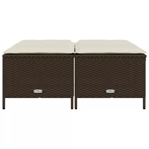 4 db barna polyrattan szék párnákkal