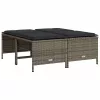 4 db szürke polyrattan kerti szék párnákkal