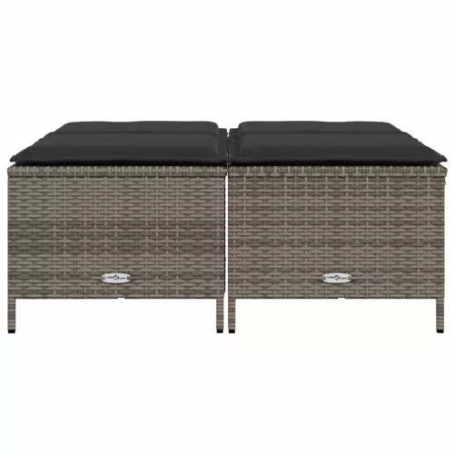 4 db szürke polyrattan kerti szék párnákkal