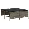 4 db szürke polyrattan kerti szék párnákkal
