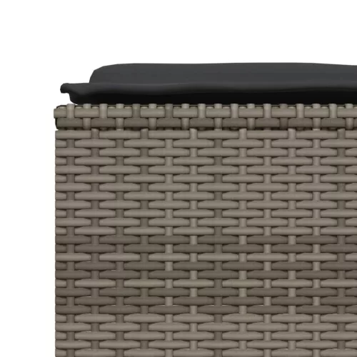 4 db szürke polyrattan kerti szék párnákkal