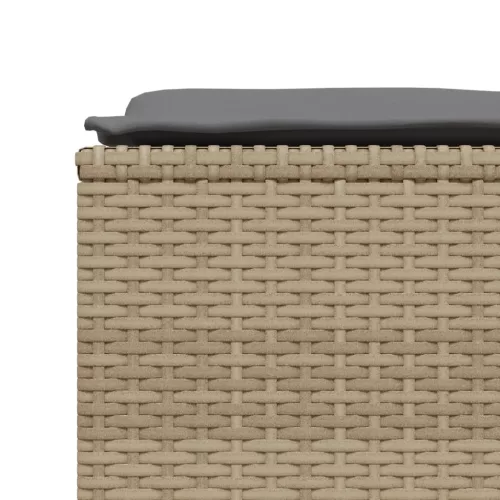 4 db bézs polyrattan kerti szék párnákkal
