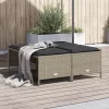 4 db világosszürke polyrattan kerti szék párnákkal