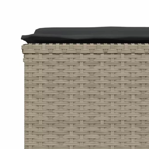 4 db világosszürke polyrattan kerti szék párnákkal