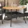 Fekete polyrattan kerti asztal akácfa lappal Ø110 x 71 cm