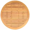 Szürke polyrattan kerti asztal akácfa lappal Ø110 x 71 cm