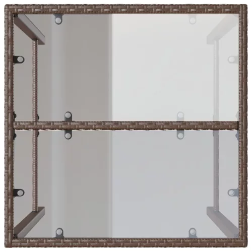 Barna polyrattan kültéri bárasztal 70 x 70 x 110 cm