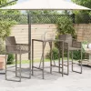 Szürke polyrattan kültéri bárasztal 70 x 70 x 110 cm