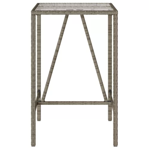 Szürke polyrattan kültéri bárasztal 70 x 70 x 110 cm