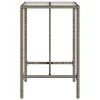Szürke polyrattan kültéri bárasztal 70 x 70 x 110 cm