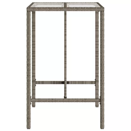 Szürke polyrattan kültéri bárasztal 70 x 70 x 110 cm