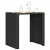 Fekete polyrattan kerti bárasztal akácfa lappal 105x80x110 cm