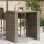 Szürke polyrattan kerti bárasztal akácfa lappal 105x80x110 cm