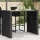 Fekete polyrattan kerti bárasztal akácfa lappal 145x80x110 cm