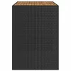 Fekete polyrattan kerti bárasztal akácfa lappal 145x80x110 cm