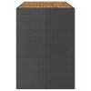 Fekete polyrattan kerti bárasztal akácfa lappal 185x80x110 cm