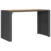 Fekete polyrattan kerti bárasztal akácfa lappal 185x80x110 cm