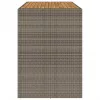 Szürke polyrattan kerti bárasztal akácfa lappal 185x80x110 cm