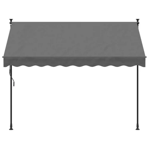 Antracit szövet és acél feltekerhető napellenző 250 x 150 cm