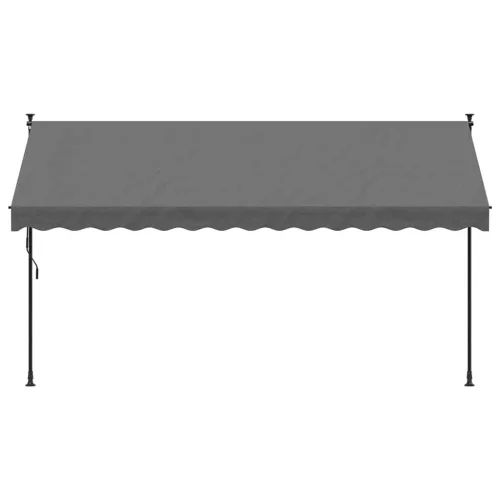 Antracit szövet és acél feltekerhető napellenző 350 x 150 cm