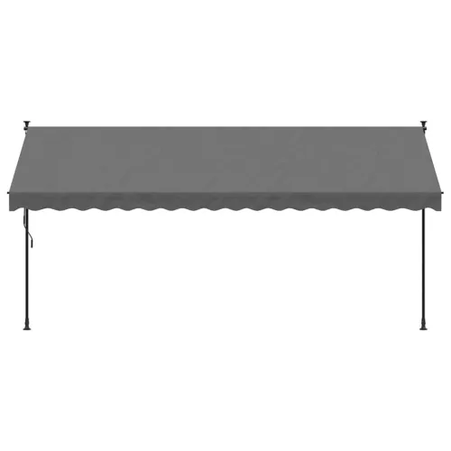Antracit szövet és acél feltekerhető napellenző 400 x 150 cm