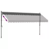 Antracit szövet és acél feltekerhető napellenző 400 x 150 cm
