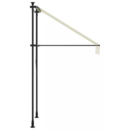 Krémszínű szövet és acél feltekerhető napellenző 150 x 150 cm