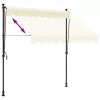Krémszínű szövet és acél feltekerhető napellenző 250 x 150 cm