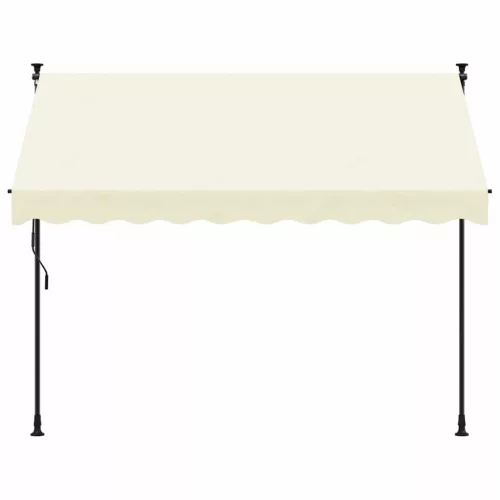 Krémszínű szövet és acél feltekerhető napellenző 300 x 150 cm